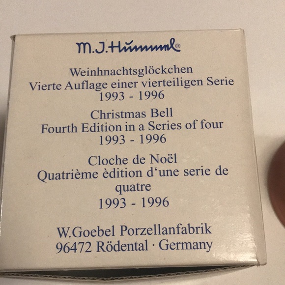 Goebel Hummel Christmas Bell Christmas Song Fourth Edition 1996 - Picture 9 of 11